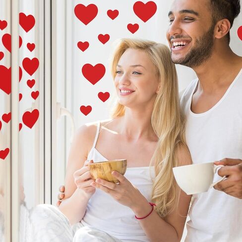 ملصقات نافذة لعيد الحب من YIYA ملصقات نافذة على شكل قلب أحمر الحب لمستلزمات حفلات عيد الحب وحفلات الزفاف وتزيين متجر الزواج in Kuwait