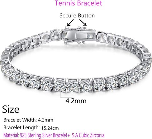 jiamiaoi Sparkle Tennis Bracelet for Women 925 Sterling Silver mit Brilliant 5A+ Zirconia Bracelet in Saudi Arabia