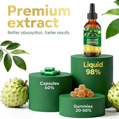 Soursop Bitters Liquid with Sea Moss, Moringa, Turmeric, Black Seed Oil, Oregano, Ashwagandha for Cell Support, Immune Boost - Soursop Graviola Liquid Drops Natural Flavor, 2 Fl Oz in Saudi Arabia