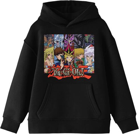 مجموعة شخصيات Bioworld Yu-Gi-Oh مع الوحوش الرئيسية، سويت شيرت أسود بغطاء للرأس بأكمام طويلة in Kuwait