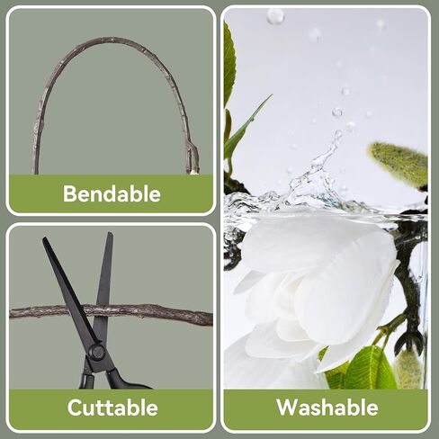 Ivydale Artificial Magnolia Flowers Stems, 5PCS White Fake Flowers Buds, 26" Flora Branches Home Decor for Tall Vase Realistic Table Centerpiece Indoor Decoration(No Pot) in Saudi Arabia