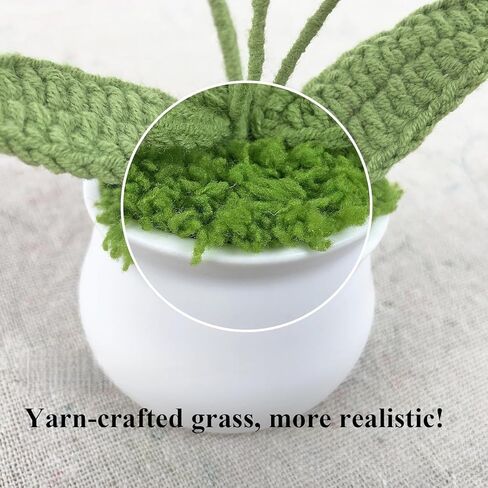 Crochet Flower Bouquet,Forget Me Not Flowers Pot Crocheted Flowers for Women Mom Wife, Perfect for Home Decorations Office Desk in Saudi Arabia
