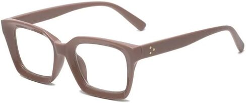 yuandong Mobro Retro Blue Light Blocking Glasses for Men & Women – Thick Square Frame Non-Prescription Clear Lens Eyewear in Saudi Arabia