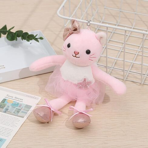 Plush Keychain Animal Cat Kitten Key Chains for Backpack Ornaments Bag Pendants in Saudi Arabia