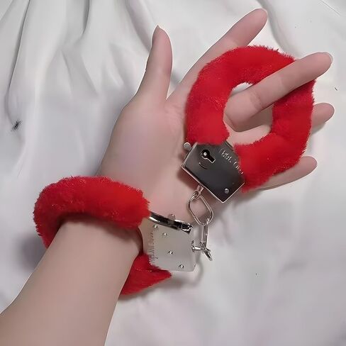 Black Fluffy Cuff Bracelets for Women Men O Ring Double Lock Pink Cuff Bracelet in Saudi Arabia
