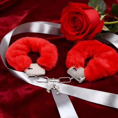 Black Fluffy Cuff Bracelets for Women Men O Ring Double Lock Pink Cuff Bracelet in Saudi Arabia