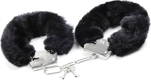 Black Fluffy Cuff Bracelets for Women Men O Ring Double Lock Pink Cuff Bracelet in Kuwait