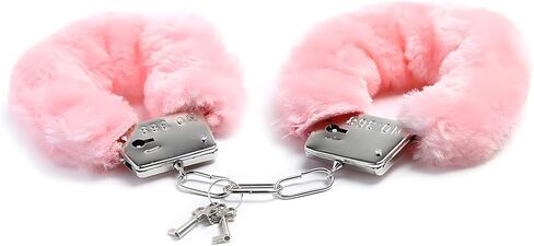 Black Fluffy Cuff Bracelets for Women Men O Ring Double Lock Pink Cuff Bracelet in Saudi Arabia