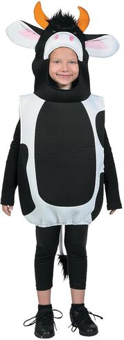 Fun Express Cow Costume for Toddler & Baby - Deluxe Farm Animal Costume for Kids Halloween, Christmas Nativity & Bible Pageants | One Size Fits Most Children Ages 2-6 | Easy Pull-Over Design in Saudi Arabia