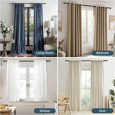 Curtain Rods for Windows 28" to 48", Single Window Rods 1" Diameter Drapery Telescoping, Adjustable Heavy Duty Curtain Rod with Brackets in Saudi Arabia