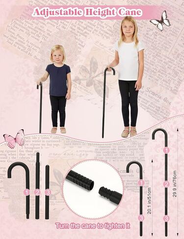 Old Lady Costume for Kids - 100 Days of School Costume for Girls - with Wig, Wrinkle Aging Stickers, Adjustable Cane - 100th Day of School Grandma Costumes for Kids Old Lady Costumes Accessory for 4-8 in Saudi Arabia