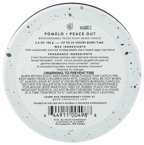 Good Chemistry Pomelo + Peace Out Tin Candle, 5.6 Oz in Saudi Arabia