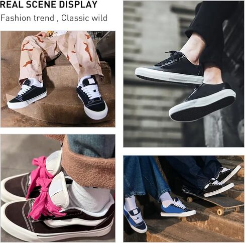 2 أزواج من الأربطة العريضة 10 مم لأحذية Vans Old Skool الكلاسيكية، أربطة أحذية تزلج قطنية مسطحة واسعة مقاس 3/8 بوصة in Saudi Arabia