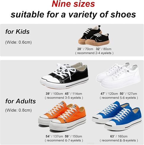 Maple&CA 4 Pairs of Flat Shoelaces for Sneakers, Athletic Shoes, and Converse High Tops – Suitable for Kids and Adults in Saudi Arabia