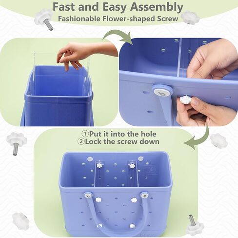 2025 صينية علوية جديدة وصينية مقسمة لحقيبة الشاطئ Bogg الكبيرة جدًا، وسطح الطاولة وإدراج منظم الكل في واحد، أكريليك عالي الشفافية، يجب أن يكون لديك ملحقات لـ Bogg- عبوتان in Kuwait