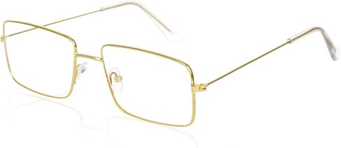 hoyuwak Fashion Blue Light Glasses for Women Men Metal Gold Rectangular Glasses Fake Square Eyeglasses Frame in Saudi Arabia