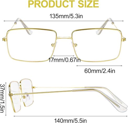 hoyuwak Fashion Blue Light Glasses for Women Men Metal Gold Rectangular Glasses Fake Square Eyeglasses Frame in Saudi Arabia