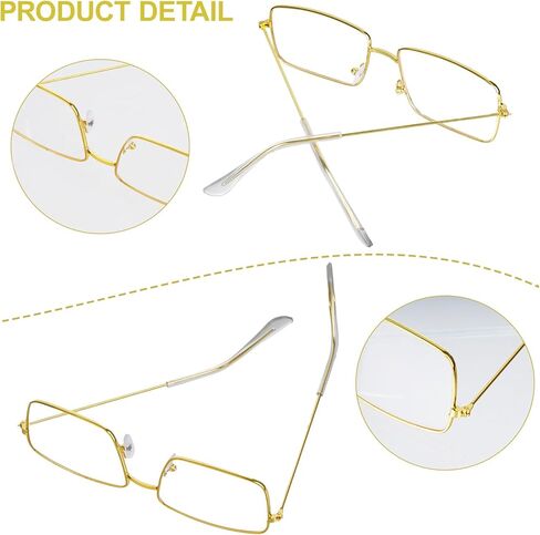 hoyuwak Fashion Blue Light Glasses for Women Men Metal Gold Rectangular Glasses Fake Square Eyeglasses Frame in Saudi Arabia