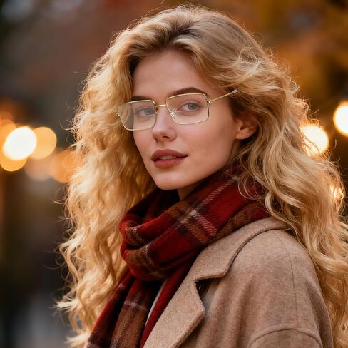 hoyuwak Fashion Blue Light Glasses for Women Men Metal Gold Rectangular Glasses Fake Square Eyeglasses Frame in Saudi Arabia