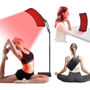 Red Light Therapy Device – 660nm Red & 850nm Infrared LED Lamp for Face & Body, Versatile Design with Stand, Legs & Strap, Well-Made and Easy to Use (Black) in Saudi Arabia