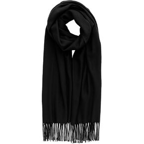 Winter Scarf for Women Men, Tassel Edge Soft Warm Scarf, Elegant Black Wrap Shawl for Women, Versatile Scarf with Fringe for Evening, Wedding, And Winter Warmth in Saudi Arabia