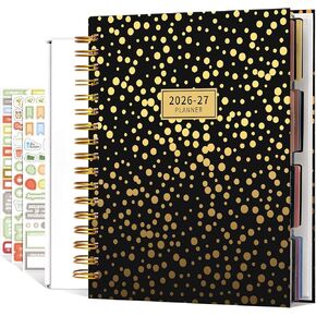 Planner 2025-2026, 18-Month Daily, Weekly & Monthly Large Planner 2025-2026, 8"×10", Jan. 2025 - Jun. 2026, AIMPEAK Calender Planner Spiral Bound with Stickers, Gift Box & Dividers, Leaves Cover in Kuwait