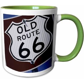 3drose endee New Mexico USA Route 66 "اثنين من القدح لهجة ، 11 أوقية ، الأزرق ، mug_191261_6 in Kuwait