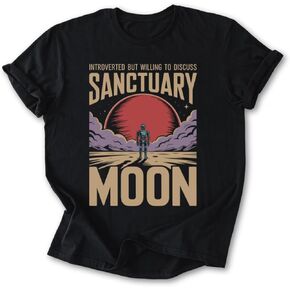 Introvert Sanctuary Moon T-Shirt – Murderbot Diaries Inspired Sci-Fi Book Tee for Fans in Kuwait