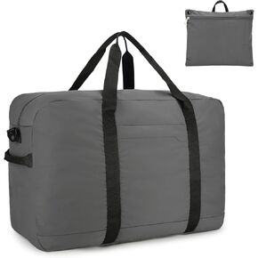 حقيبة دفل للسفر قابلة للطي سعة 80 لتر - حقيبة دفل خفيفة الوزن للنساء والرجال، حقيبة سفر كبيرة قابلة للتعبئة لرحلات عطلة نهاية الأسبوع والتخييم والسفر بمركبات ترفيهية (رمادي) in Kuwait