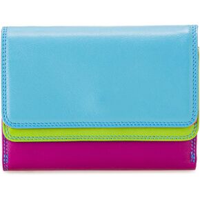 Mywalit مزدوج المحفظة محفظة الجلود | 6 فتحات بطاقة الائتمان | نافذة معرف ، جيوب معدنية وقلم | Sangria Multi | ملحق أنيق ومدمج للرجال والنساء | مثالي للاستخدام اليومي in Kuwait