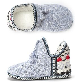 Women's Cozy Knit Slipper Boots Memory Foam Non-slip Indoor Outdoor Warm House Booties in Kuwait