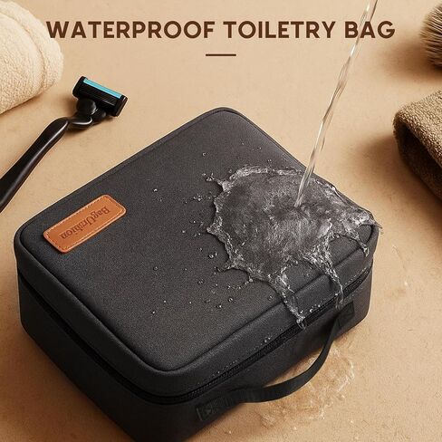 Toiletry Bag for Men,Mens Travel Toiletry Organizer,Men's Travel Essentials,Water Resistant Shaving Bag for Toiletries Accessories -Black in Saudi Arabia