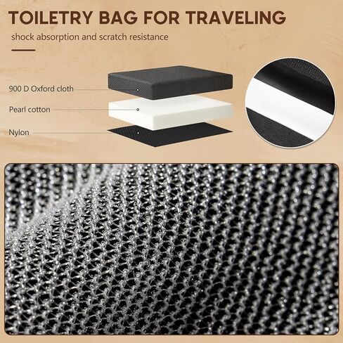 Toiletry Bag for Men,Mens Travel Toiletry Organizer,Men's Travel Essentials,Water Resistant Shaving Bag for Toiletries Accessories -Black in Saudi Arabia