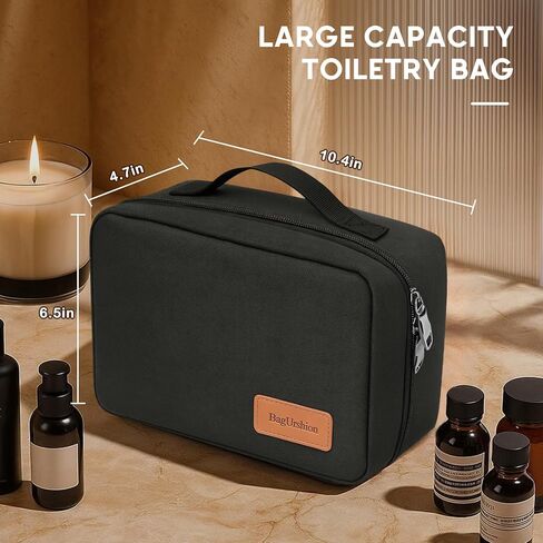 Toiletry Bag for Men,Mens Travel Toiletry Organizer,Men's Travel Essentials,Water Resistant Shaving Bag for Toiletries Accessories -Black in Saudi Arabia