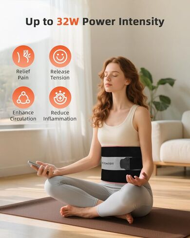 وسادة العلاج بالضوء الأحمر للجسم بالقرب من غلاف العلاج بالضوء بالأشعة تحت الحمراء مع مؤقت 24 بوصة × 12 بوصة وسادة علاج ضوئي كبيرة لتخفيف آلام العضلات والكتف والبطن والظهر in Kuwait