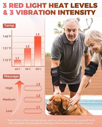 العلاج بالضوء الأحمر لالتفاف الرقبة والأكتاف، حزام وسادة تسخين لاسلكي بالأشعة تحت الحمراء مع اهتزاز للجسم واليدين، مدلك رقبة محمول قابل لإعادة الشحن مع حرارة 660 نانومتر/850 نانومتر (أسود) in Kuwait