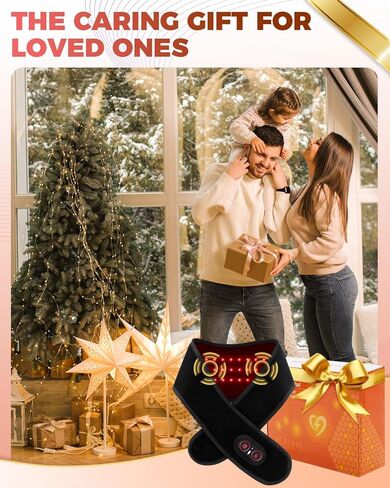 العلاج بالضوء الأحمر لالتفاف الرقبة والأكتاف، حزام وسادة تسخين لاسلكي بالأشعة تحت الحمراء مع اهتزاز للجسم واليدين، مدلك رقبة محمول قابل لإعادة الشحن مع حرارة 660 نانومتر/850 نانومتر (أسود) in Kuwait