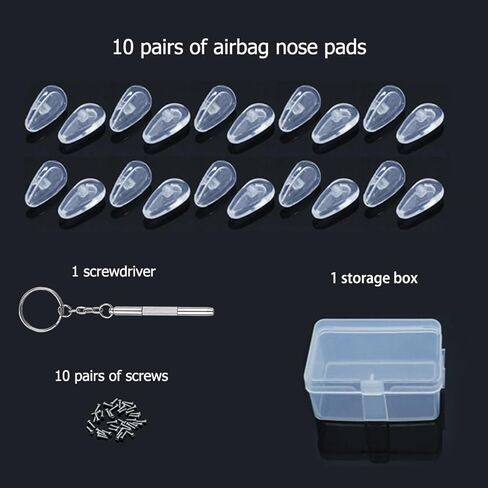 10 Pairs of Soft Eyeglass Nose Pads, Eyeglasses Repair Kit, Nose Rest Set, Soft Model in Saudi Arabia