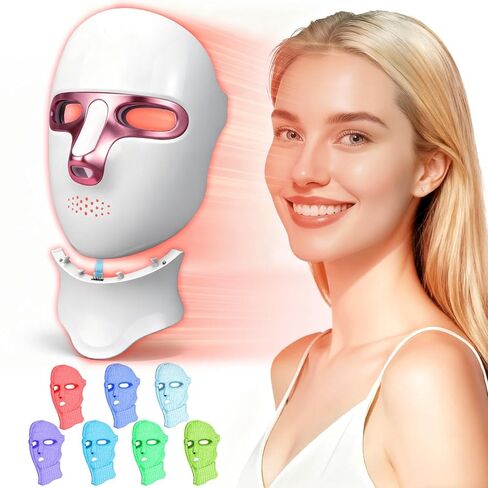 Red Light Therapy Mask for Face & Neck, LED Infrared Light Therapy Device,USB-C Rechargeable,Skin Rejuvenation & Anti-Aging,Infrared Lights Masks for Home Working Travel Yoga Sleep in Saudi Arabia