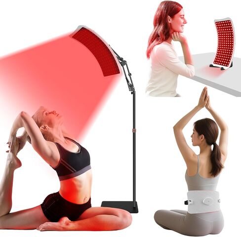 Red Light Therapy Device – 660nm Red & 850nm Infrared LED Lamp for Face & Body, Versatile Design with Stand, Legs & Strap, Well-Made and Easy to Use (Black) in Saudi Arabia