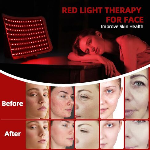 Red Light Therapy Device – 660nm Red & 850nm Infrared LED Lamp for Face & Body, Versatile Design with Stand, Legs & Strap, Well-Made and Easy to Use (Black) in Saudi Arabia