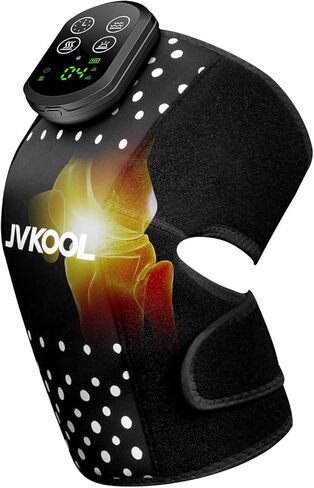 Infrared Red Light Therapy for Knee Massager: Rechargeable 660nm & 850nm Heating Pad with 4D Vibration Knee Massager for Jonit Pain Relief - Christmas Birthday Gifts for Women Men Dad Mom(Black) in Saudi Arabia