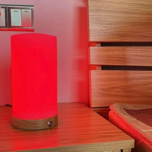 Revive - Red Light Lamp: Red Light for Sleep 660nm Melatonin Promoting Natural Sleep Aid, Bedroom & Nursery Nightlight (Milk Shade and Wood Base) in Saudi Arabia