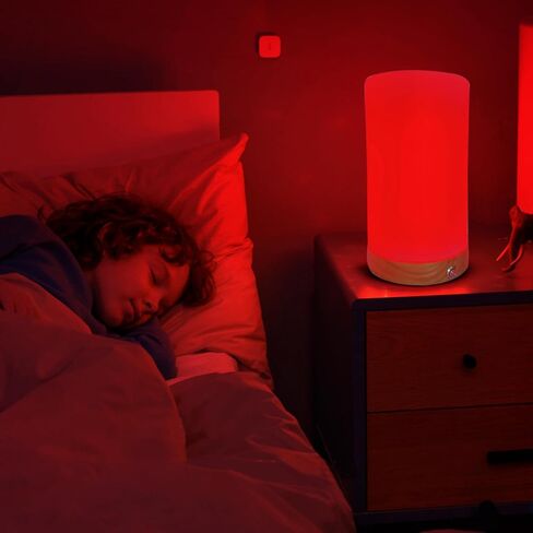 Revive - Red Light Lamp: Red Light for Sleep 660nm Melatonin Promoting Natural Sleep Aid, Bedroom & Nursery Nightlight (Milk Shade and Wood Base) in Saudi Arabia