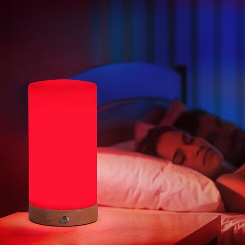 Revive - Red Light Lamp: Red Light for Sleep 660nm Melatonin Promoting Natural Sleep Aid, Bedroom & Nursery Nightlight (Milk Shade and Wood Base) in Saudi Arabia