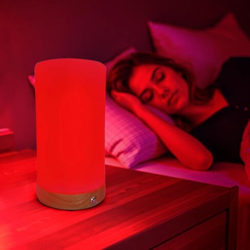 Revive - Red Light Lamp: Red Light for Sleep 660nm Melatonin Promoting Natural Sleep Aid, Bedroom & Nursery Nightlight (Milk Shade and Wood Base) in Saudi Arabia