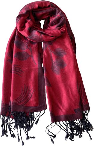 Reversible Paisley Pashmina Shawl Wrap for Women Rave Scarf Vintage Jacquard Scarves Soft All Seasons in Kuwait