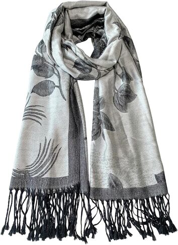 Reversible Paisley Pashmina Shawl Wrap for Women Rave Scarf Vintage Jacquard Scarves Soft All Seasons in Kuwait