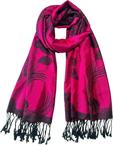 Reversible Paisley Pashmina Shawl Wrap for Women Rave Scarf Vintage Jacquard Scarves Soft All Seasons in Kuwait