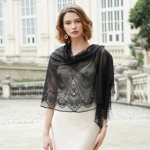 Shawls Wraps for Women Evening Dresses Summer Lace Shawl for Wedding in Saudi Arabia
